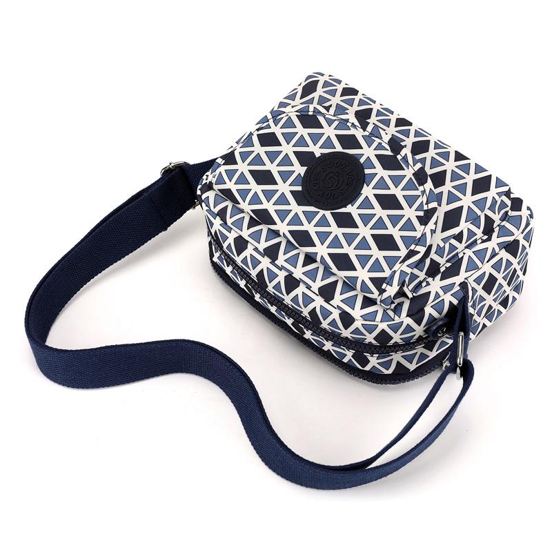 Torba na ramię z nylonu z nadrukiem, torba na kwiaty, mała torba kwadratowa z wieloma przegródkami, torba wielowarstwowa