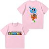 La Fantastica Vita di Gumball T-shirt Bambini Ragazzi Ragazze Moda Estiva Top Divertente Stampa di Gumball e Darwin Maglietta Casual a Maniche Corte