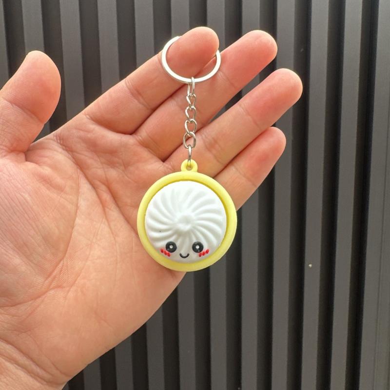 1Pc Dumpling Keychains Cute Baozi Steamer With Lights For Gift Bags Partyfavors Wedding Favors For Guests