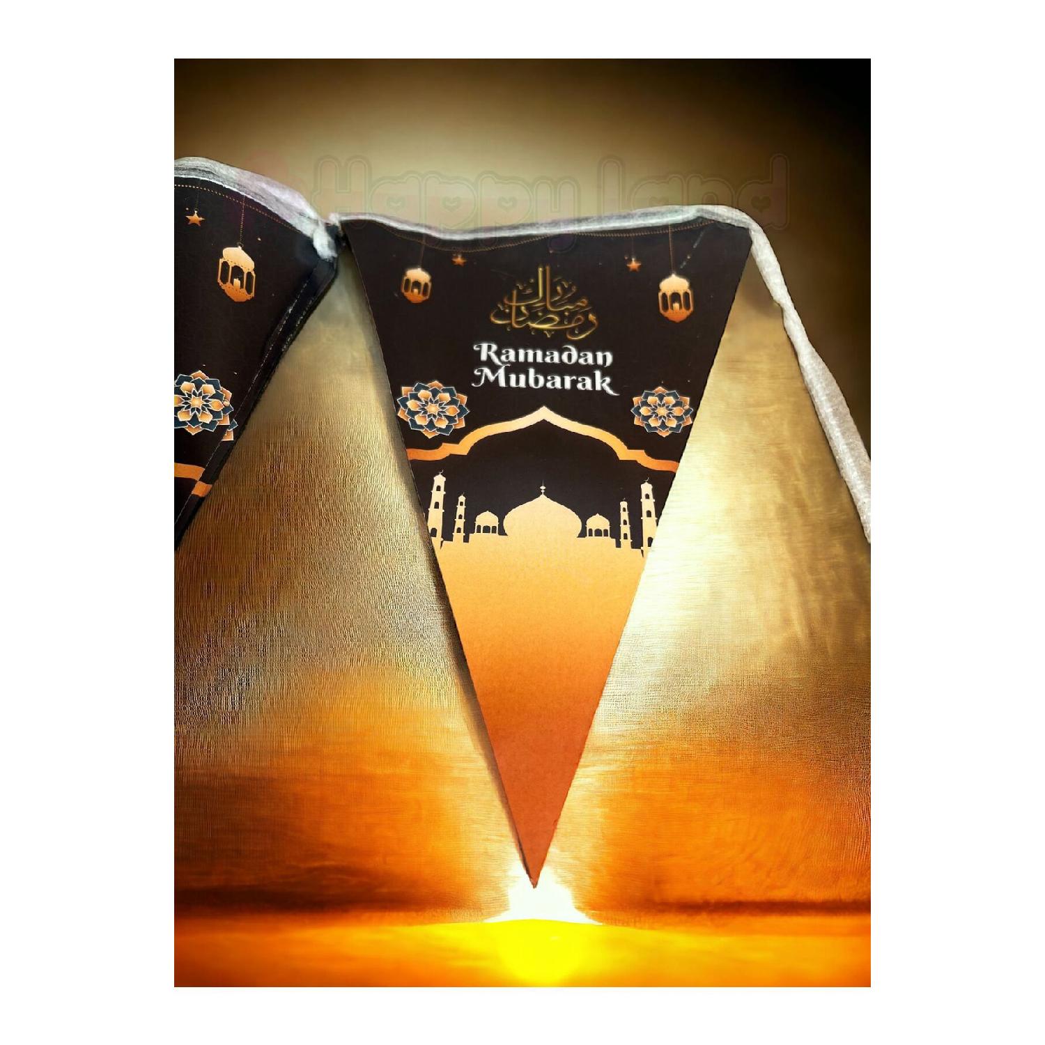 

Ramadan Bear Decors Ramadan Mubarak Written Triangle Pennant Ornament Tüm Yaşlar золотий