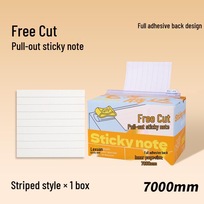 Free-Cut Pull-Out Sticky Notes: Blank, Grid, & Lined Styles for Meetings & Study