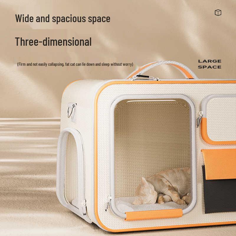 Large Capacity Pet Carrier Trolley Backpack: Portable Space Capsule for Cats & Dogs