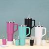 40oz Stainless Steel Insulated Tumbler With Handle Straw Lid Large Capacity Travel Cup Car Office Gym