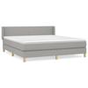 3130129 vidaXL Lit à sommier tapissier avec matelas Gris clair 180x200cm Tissu