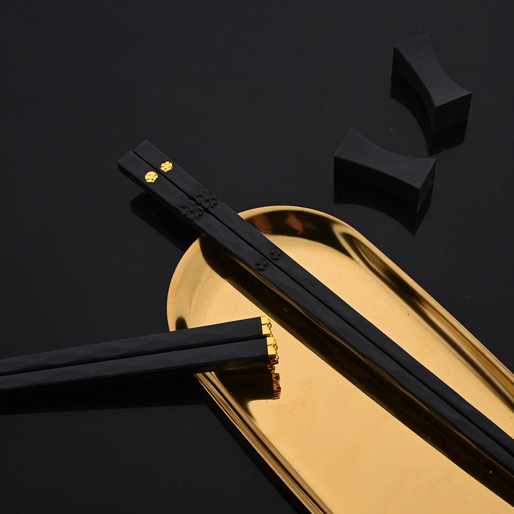 Black Gold Korean Tableware Set 15-20Pcs Luxury Cutlery Set Stainless Steel Dinnerware Knife Fork Spoon Chopsticks Cutlery Set