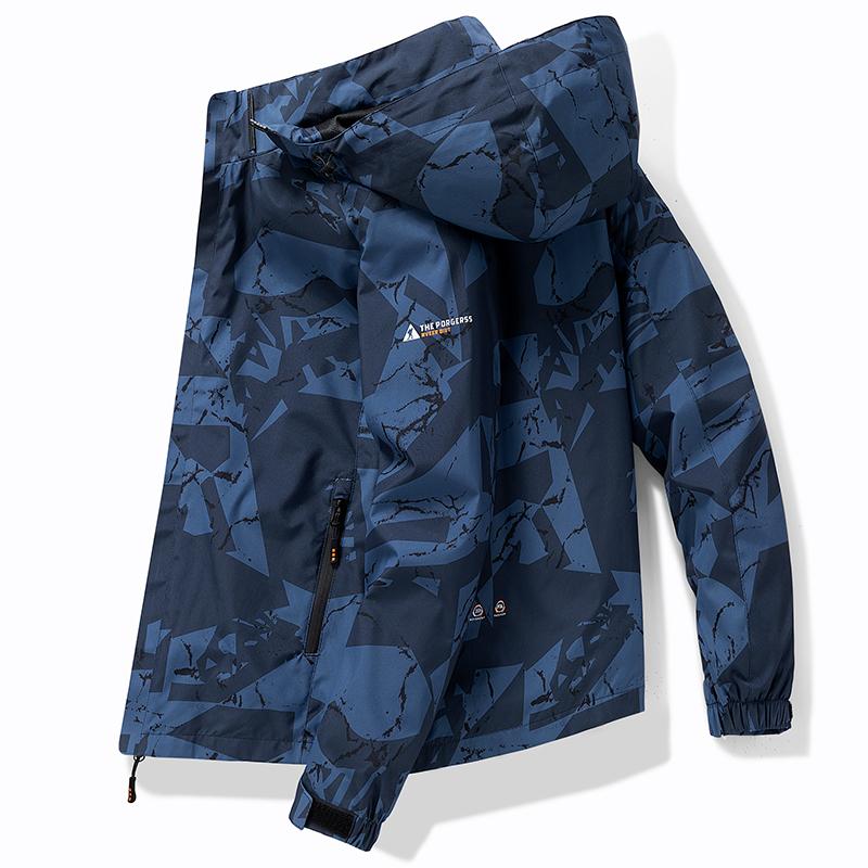 Hooded Hiking Jacket for Men Outdoor Pilot Waterproof Trench Coat 2026 Spring Fall Sports Casual Men's Coat