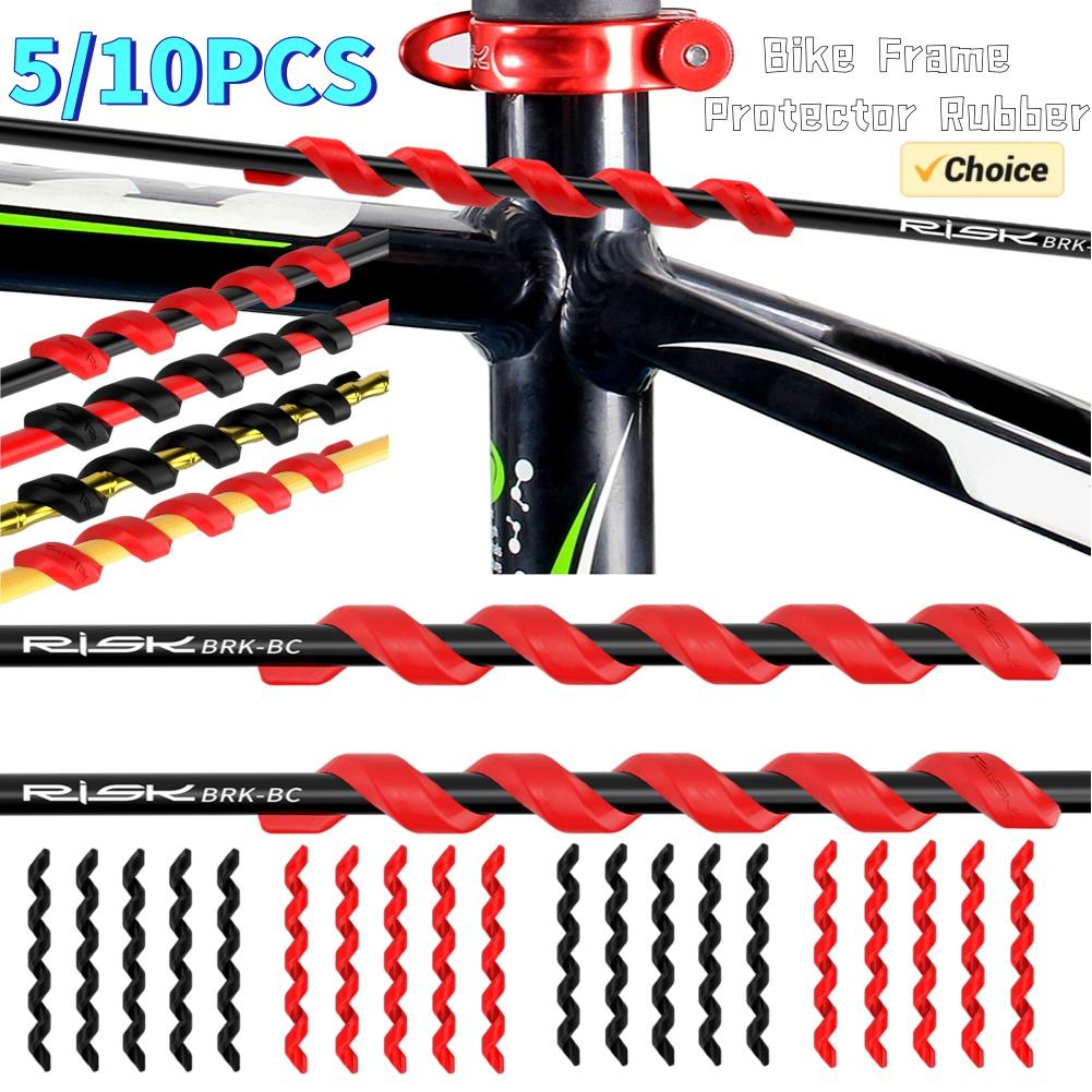 5-10PCS Bicycle Cable Manager Spiral Elastic Rubber Protector Line Tie Minder Bike Light Threading Cord Holder Controller Parts