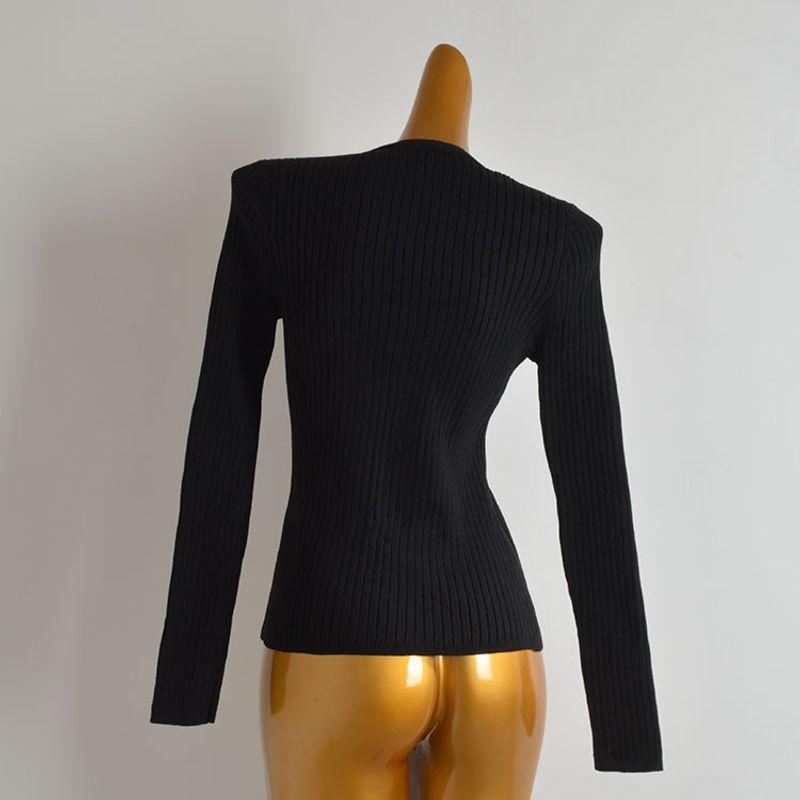 French Simplicity New Arrival V-neck Single Breasted Knitting Cardigan Women's Clothes Spring & Fall Slim Fit Slimming Long Sleeves Outerwear Top