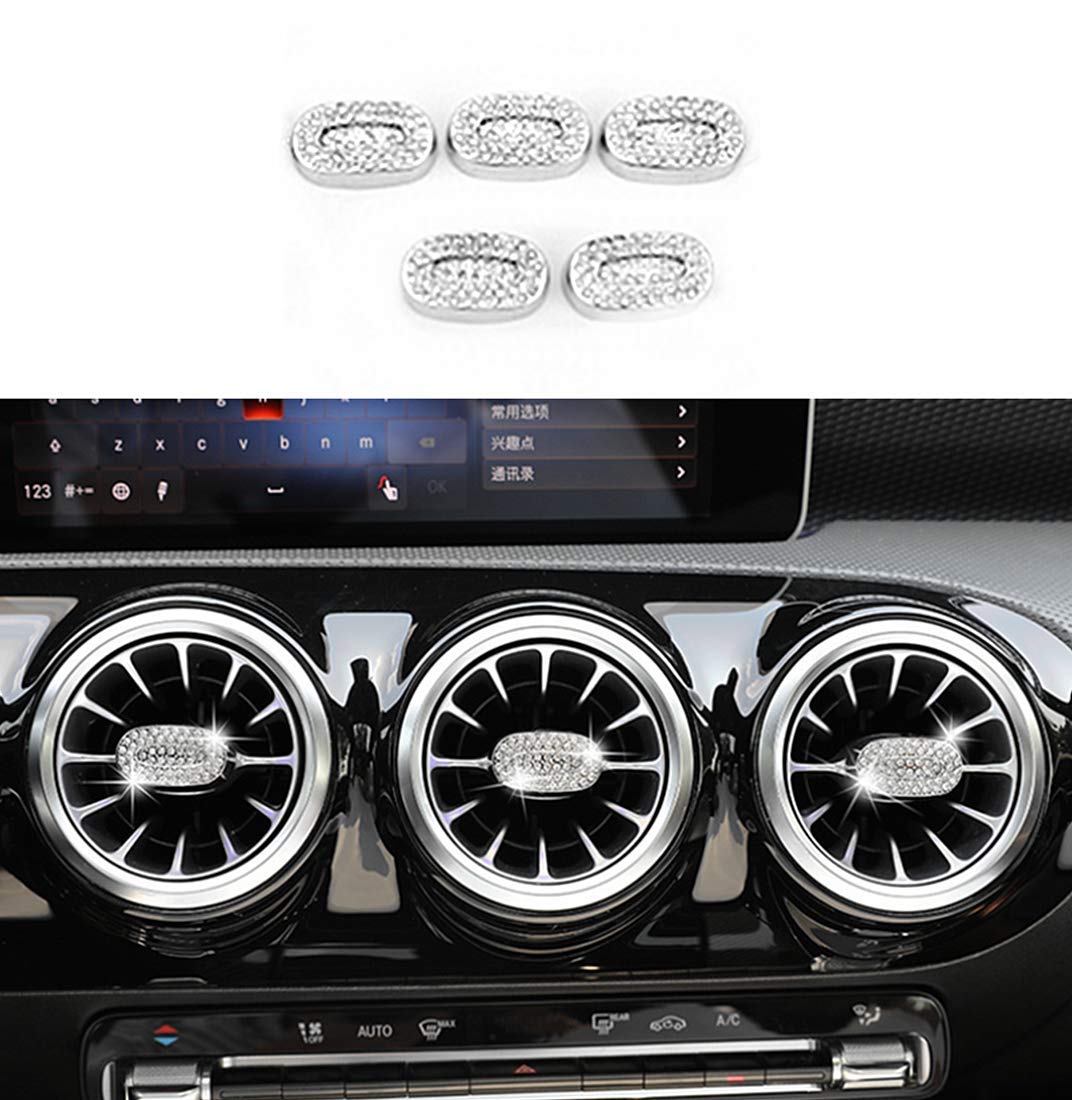 

HAILWH Bling Interior Accessories Rhinestone Accessories Applique Cover for Mercedes Benz A Class GLB Front exhaust port knob серебряный