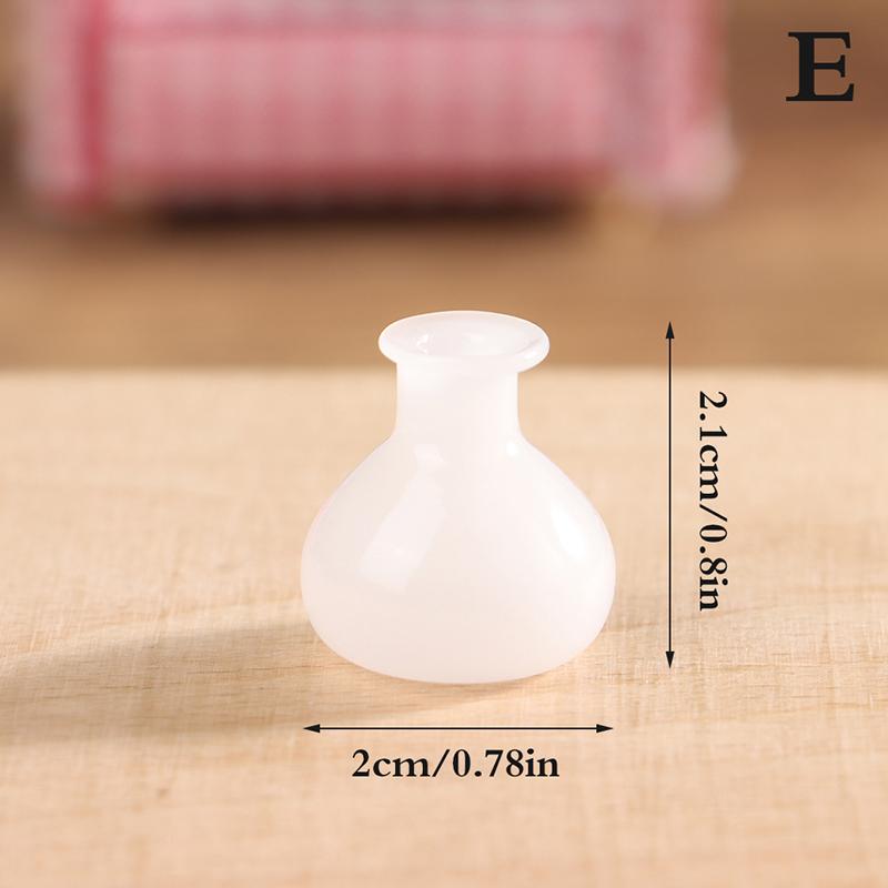 24 Styles 1/12 Lovely Miniature Dollhouse Glass Vase Mini Flower Vase for Doll House Furniture Decoration Accessories