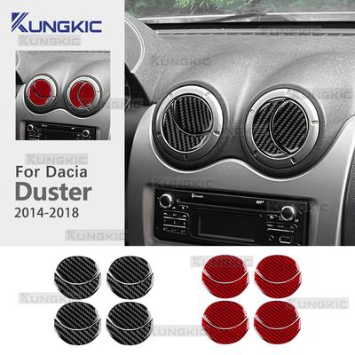 Prawdziwa Miękka Naklejka z Włókna Węglowego Do Dacia Duster 2014 2015 2016 2017 2018 LHD RHD Samochód Centralne Sterowanie Wylot Powietrza Wykończenie Akcesoria