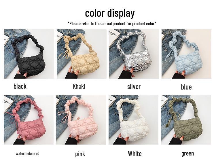 Korea Niche Cloud Crossbody: 2024 Women's Puff Pleated Dumpling Bag
