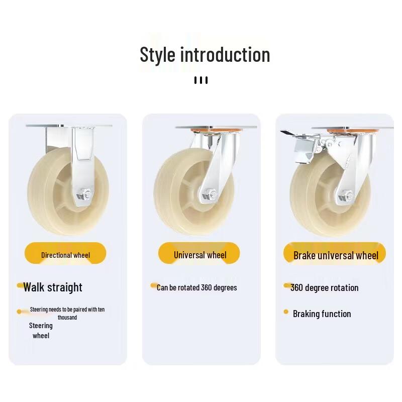 Heavy-Duty Nylon Swivel Caster Wheel