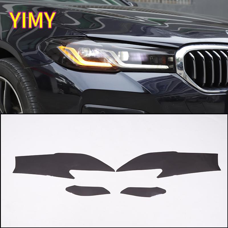 4x Car blackened TPU lamp film headlight protective film Suitable for BMW 5 Series G60 2024+