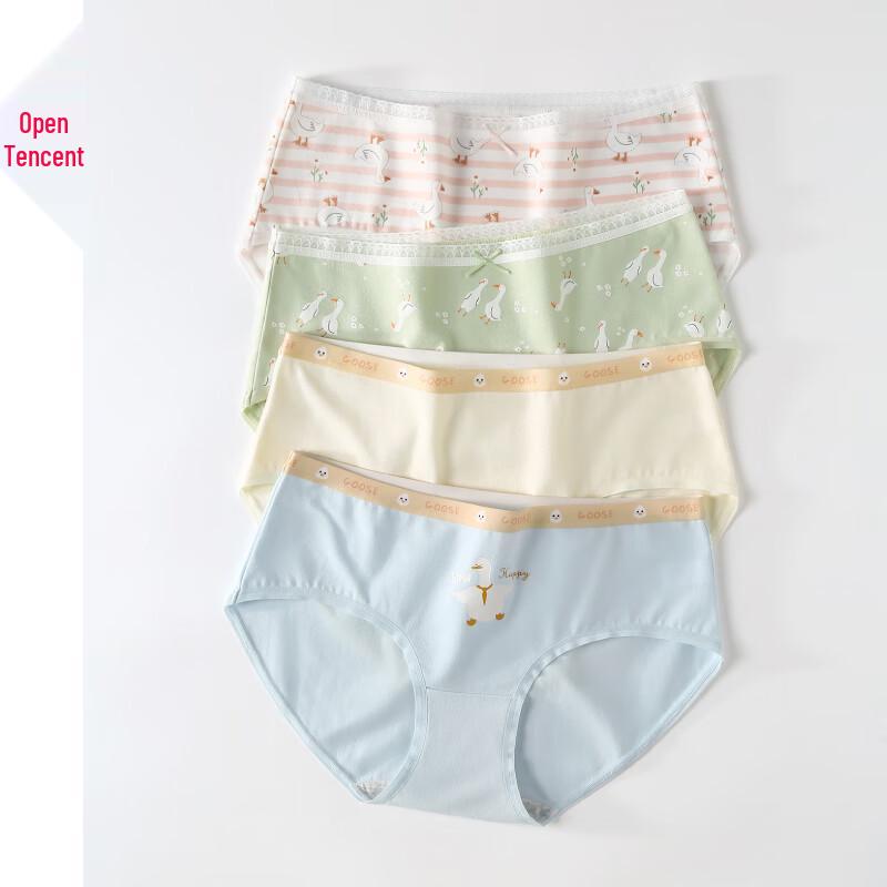 Fenteng Women s Pure Cotton Mid-Waist Antibacterial Briefs L