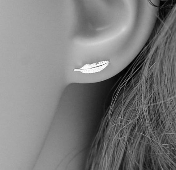 New European  American Leaf Stud Earrings