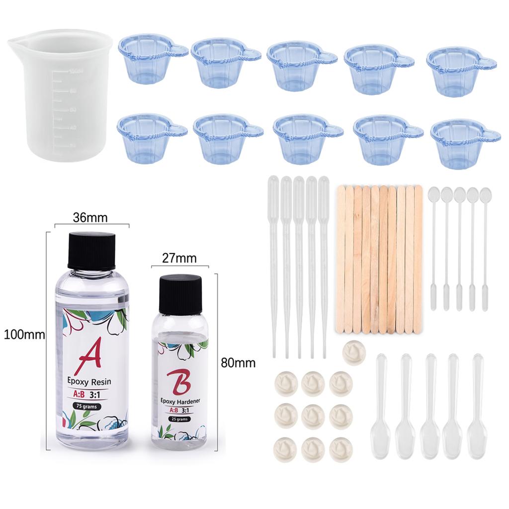 3:1 Epoxy Resin Set Kit AB Crystal Glue Jewelry Making Transparent Mixed Clear DIY Resin Mold Jewelry Crafs 100g/280g/400g/1000g