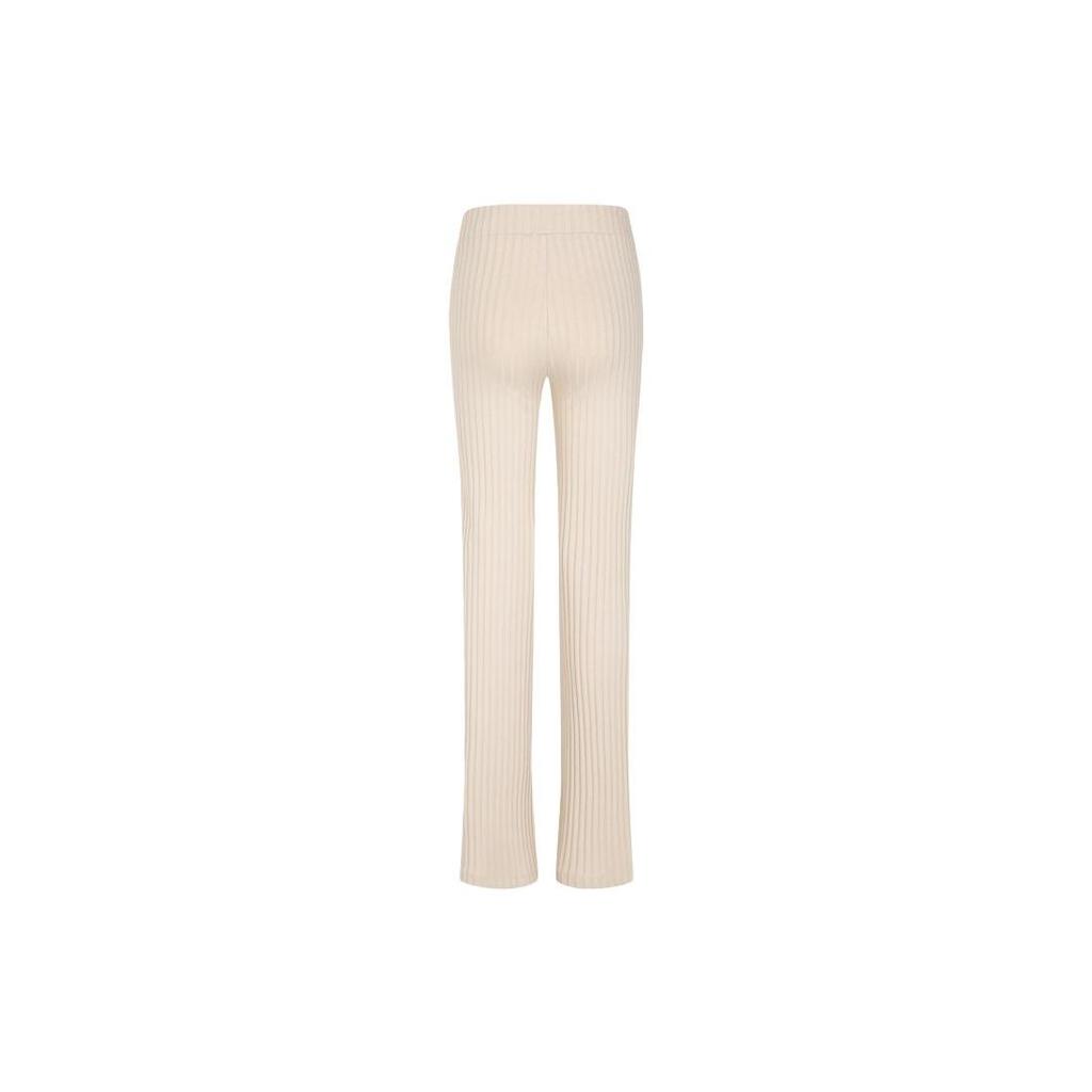 Calvin Klein Solid Straight Fit Mid Rise Casual Pants Women bottoms Oat-Milk J220678ACI