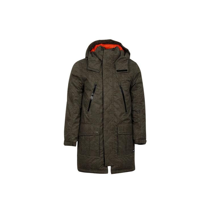 Converse Mid-length Printed Sideline Down Jacket Asia Sizing Olive Green Men s 10007260-A01 L