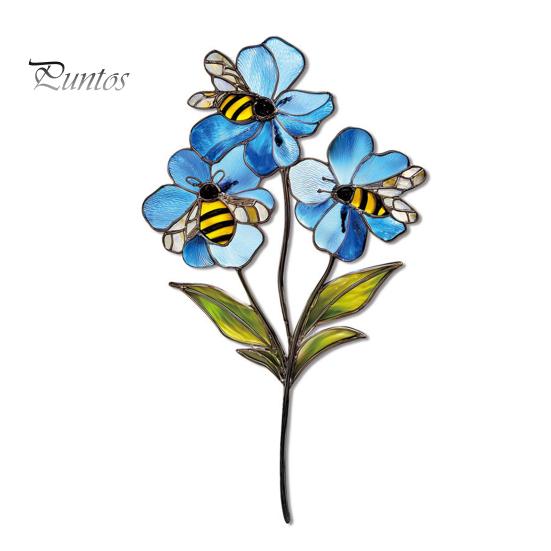 Colorful Yard Stakes Planter Insert Stake, Double-Sided, Flower Pot Decor Metal Art Ornaments Insect Animal Stake for Plant Pots Bed Decoration
