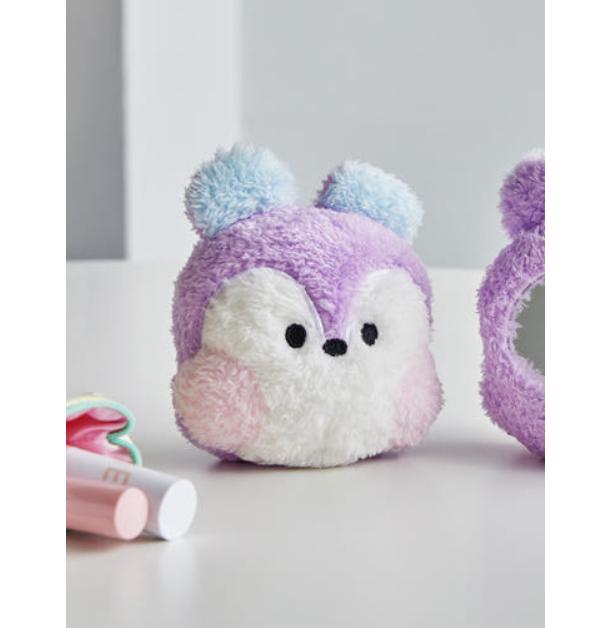 BT21 Mini Glitter Plush Hand Mirror – RJ / COOKY / KOYA / SHOOKY / MANG / CHIMMY