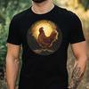 Men's T-Shirt Chicken In Moonlight Motif Cotton Size XS To 5XL