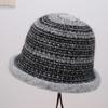 New Small Fresh Comfortable Warm Striped Knitted Comfortable Casual Bucket Hat Burr Edge Casual Warm Small Brim Basin Hat
