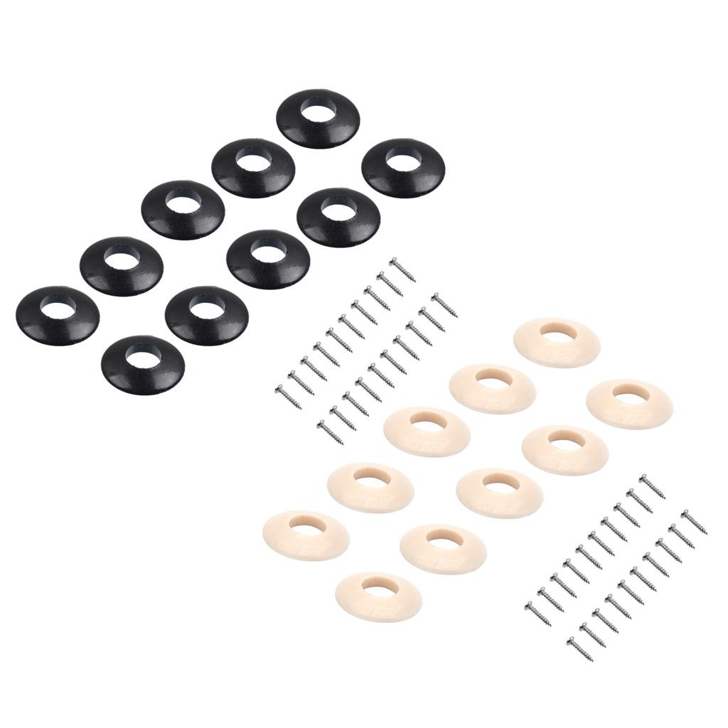 10 Pieces Replacement Plastic Washers&Screws for Guitar Instruments Tuning Peg Machine Head Buttons