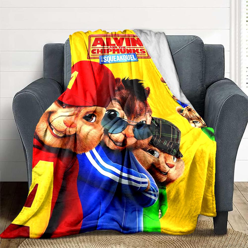 1Pc Alvin Chipmunks Squeakquel Blanket Soft And Comfortable Casual Warm Camping Travel Christmas Halloween Xmas Gift M924496