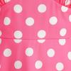 GMXIA Barbie Pink Women's Retro Neckline Polka Dot Print Swing Dress White Leather Belt