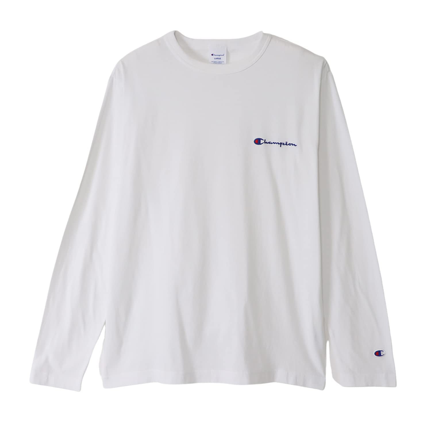 

Long Long Round Script Long Sleeve Basic M [Champion] T-shirt, Sleeve, Neck, 100% Cotton, Embroidery, Logo, T-Shirt, C8-W420Z, Men s, White, білий