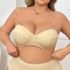 Übergröße Damen Transparentes Band Unsichtbarer Rücken Bügel Halbschalen Push-Up BH