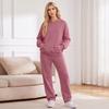 Women's Casual Warm Tracksuit Set with Hoodie and Jogger Pants for Fall and Winter