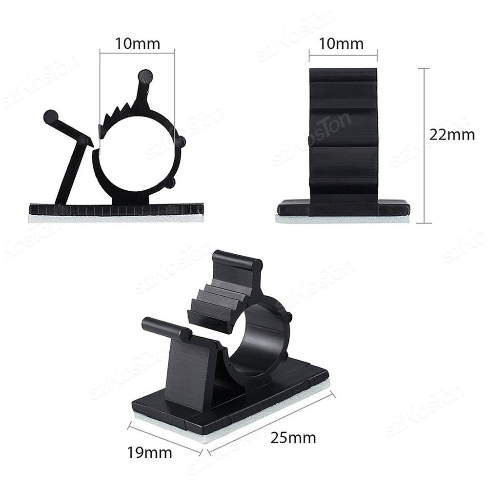 111/11PCS Cable Organizer Self Adhesive Cable Clips Table Cable Management Clamp Adjustable Cord Holder TV Charging Wire Winder