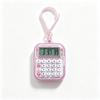 Mini Pocket Calculator Detachable Keychain Time Display Durable Plastic Counter for Students School Daily Use