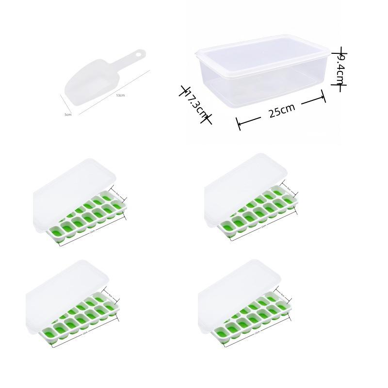 Cross-Border Ice Cube Tray - 14 Grids with Lid, Large Capacity Mold for Household Ice Storage