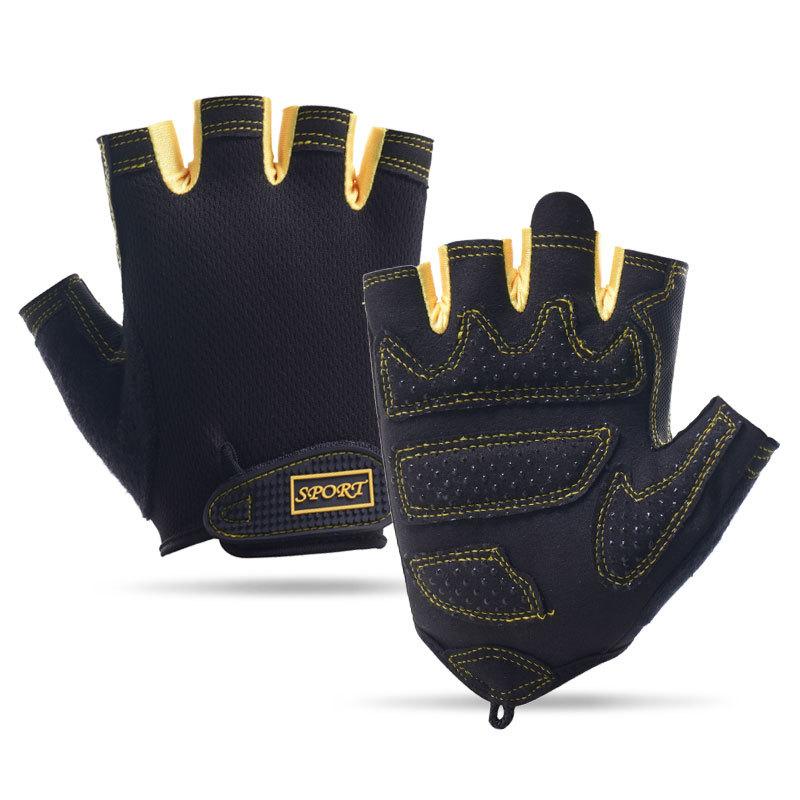 Men's and women's yoga gym sports outdoor half finger non-slip mesh back hole