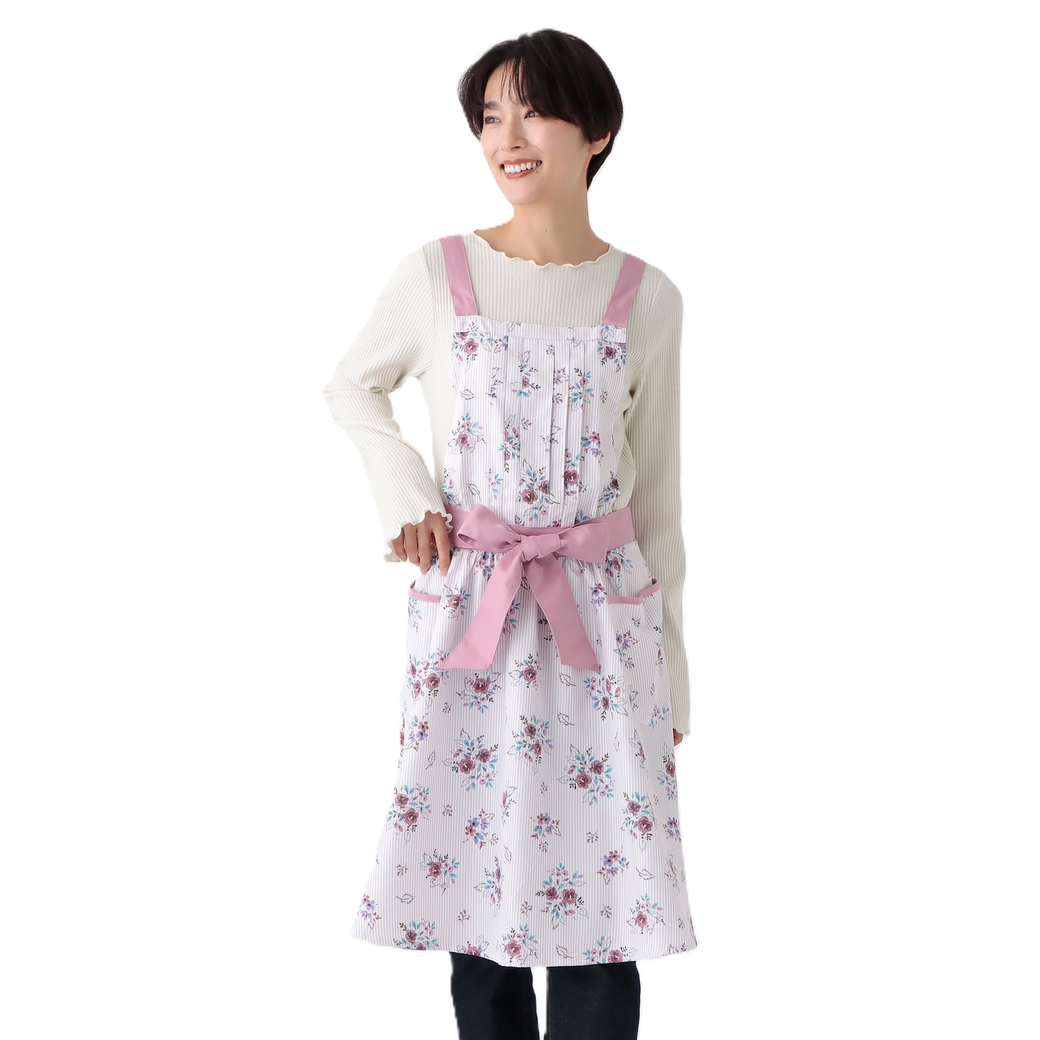 

Afternoon Tea Living Apron HP88 Flower Stripe Apron, Pink