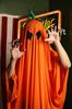 Clearstone Cosplay Halloween Rain Pumpkin Orange 2-Way Poncho, Unisex,
