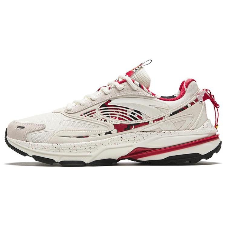 

new Anta Walker Anti Slip Wear Resistant Low Top Casual Shoes Men s White Red 40