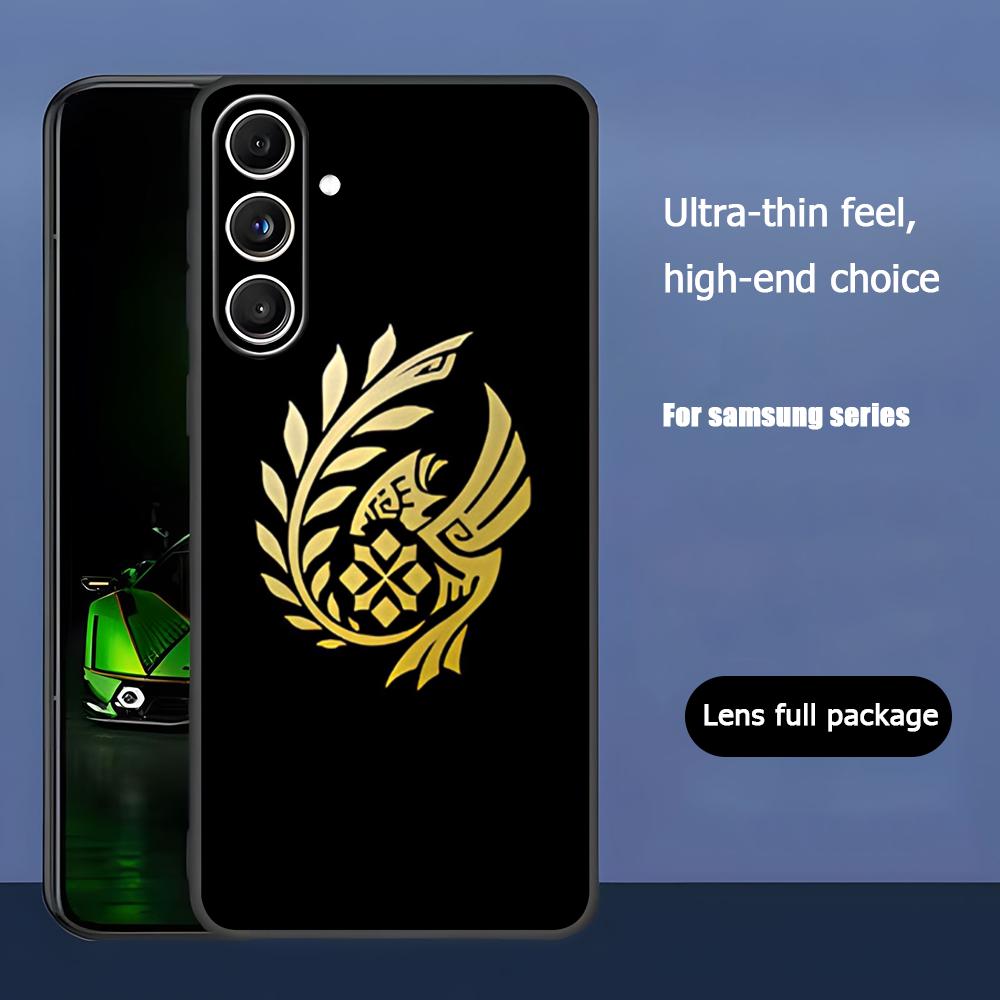Monster Hunter Wilds Phone Case For Samsung Galaxy S25 S24 S23 S22 S21 S20 Plus Ultra Note20 Soft Black