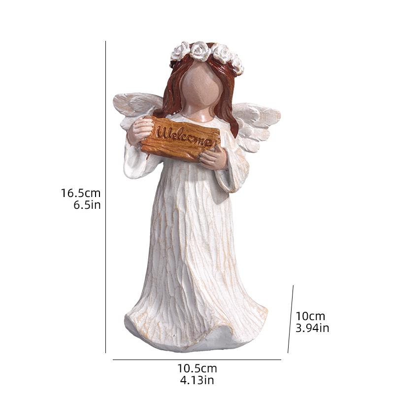 Angel Welcome Sculpture Resin Creative Craft for Home Bedroom, Living Room, and Study Desk Decoration
