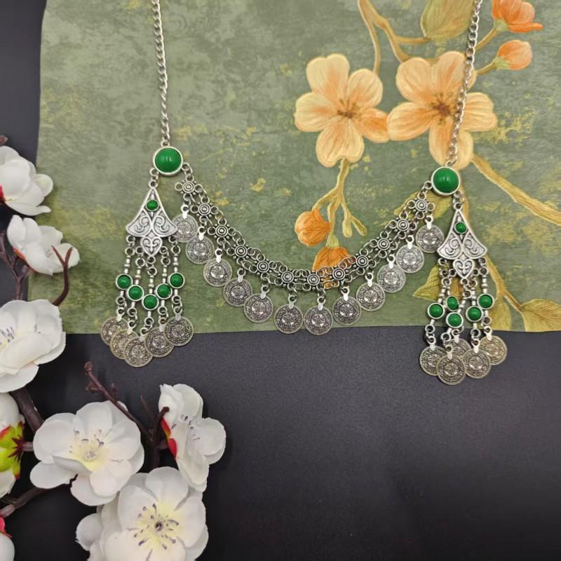 Bohemian Ethnic Headpiece With Tassel Chain Vintage Kazakh Coin Design Hair Accessory Festival Costume