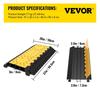 3 Channel Rubber Cable Protector Ramp Heavy Duty Cable Wire Cord Cover Ramp Speed Bump Driveway Hose Cable Ramp Protective Cover