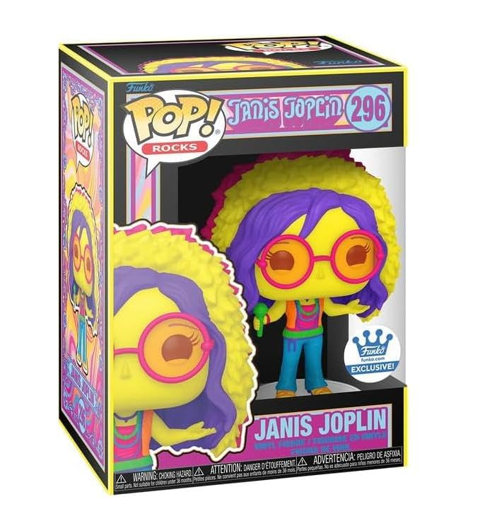 Janis Joplin Funko Rocks Vinylfigur Leksak (Svart ljus) Pop!