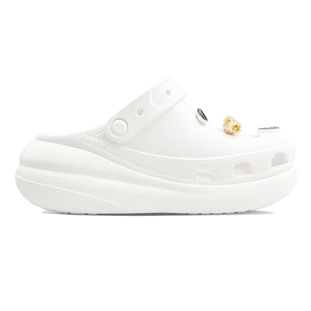 Crocs Crush Clog EVA Popcorn Puff Shoes Casual and Comfortable Hole Shoes Unisex White