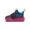Nike Team Hustle D 11 Synthetic Leather Comfortable Versatile Shock Absorbing Durable Low Top Walking Shoes Baby Shoes Black Purple FB7573-001