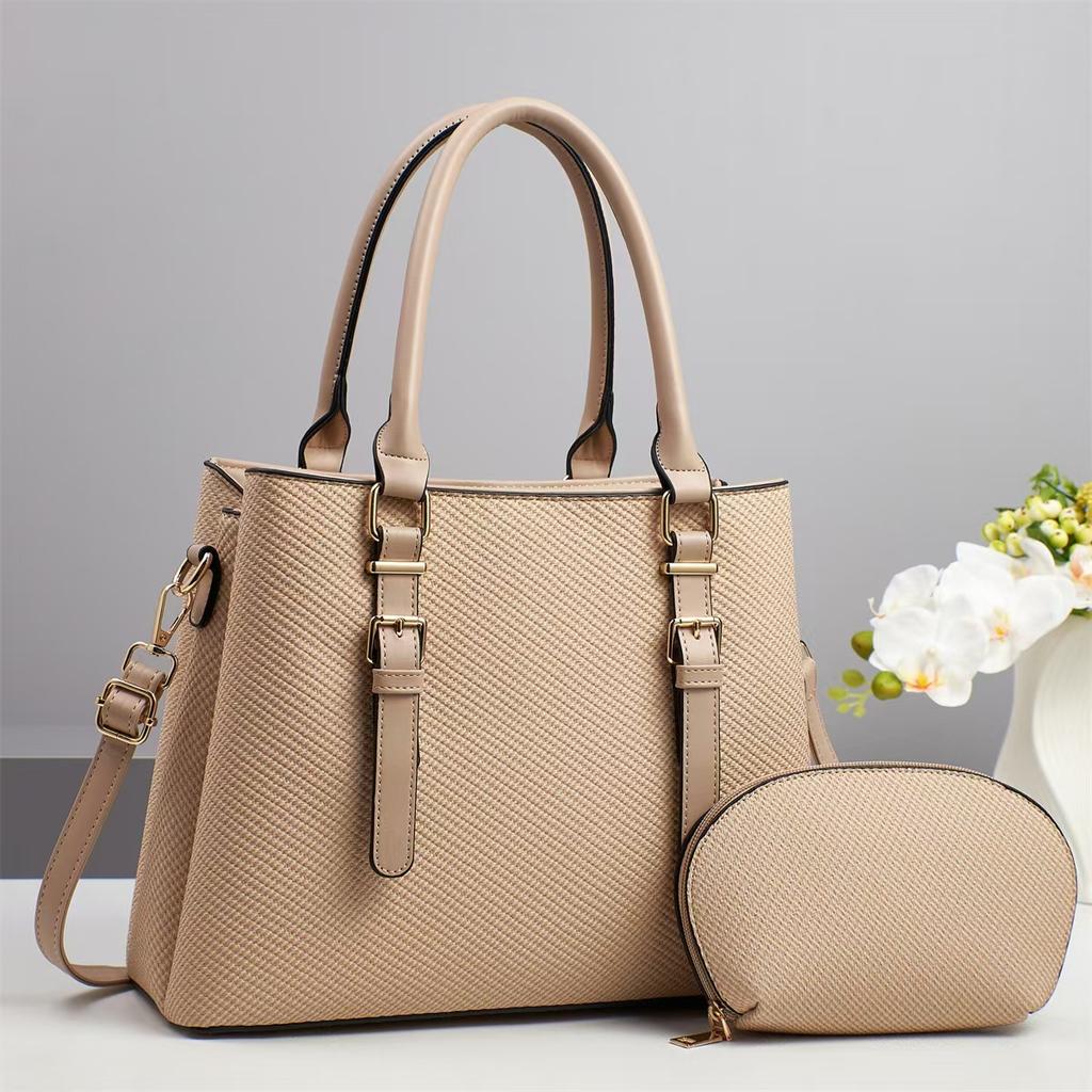 New High Appearance Level Handbag Multi-layer Large Capacity Handbag Canvas Texture Fashion Shoulder Bag Crossbody Bag