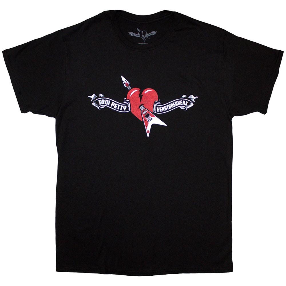 Men s Tom Petty & The Heartbreakers Heart Logo T-shirt XX-Large Black L