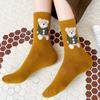 Casual Cartoon Korean Style Socks Girls Cotton Socks Middle Tube Hosiery College Style Hosiery